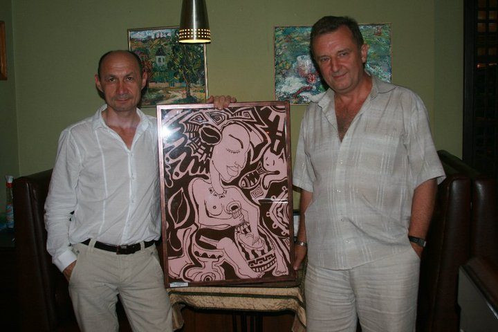 С Александром  Шеверским ,молдавским художником ,живущем и работающем в США и картиной Марты Довганюк.